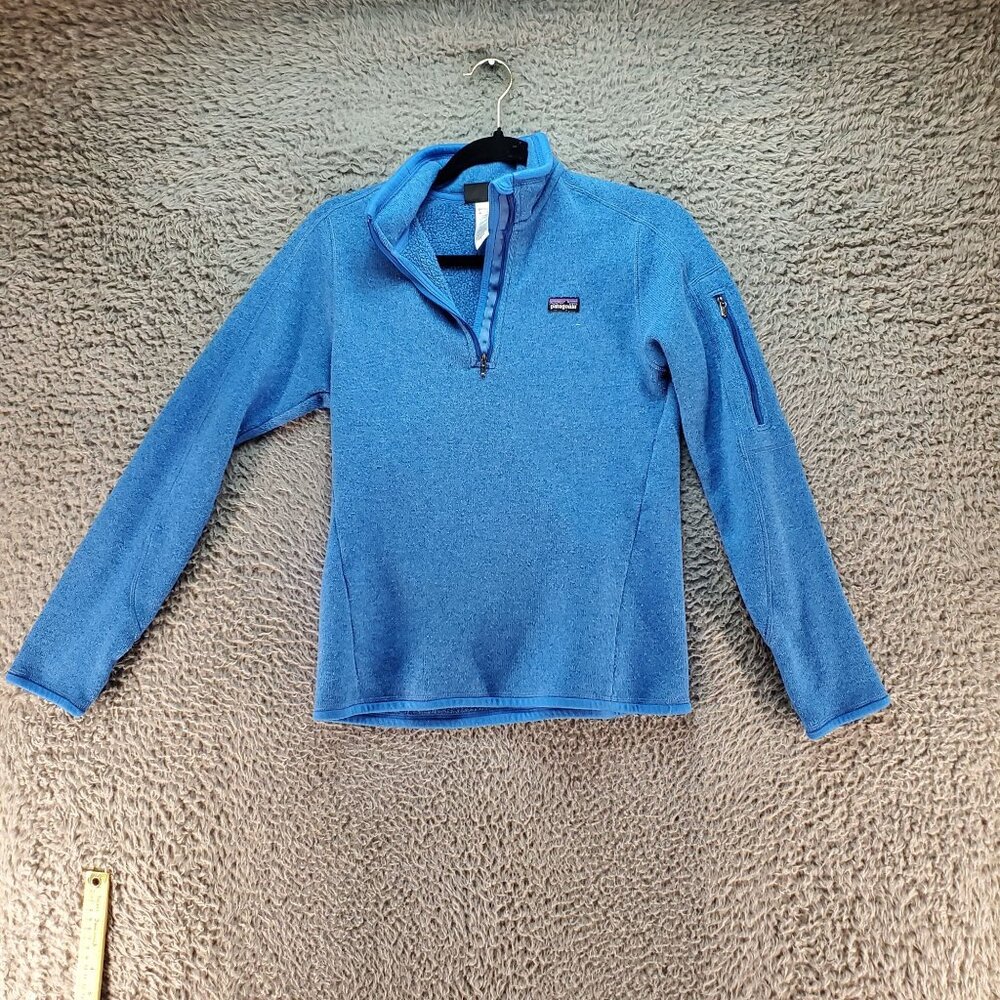 Patagonia Sweater Womens Small Blue Quarter-Zip Fleece Pullover Better Sweater